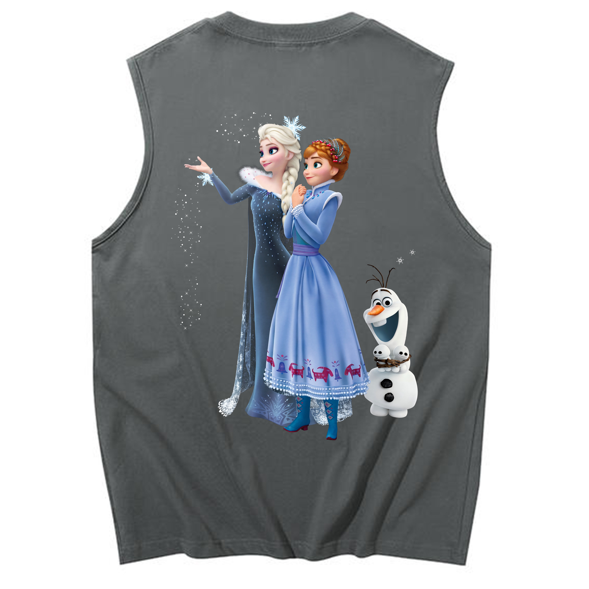 （画像用） アナと雪の女王 アンナ エルサ Frozen Anna Elsa コットン100％タンクトップ（背面プリント）